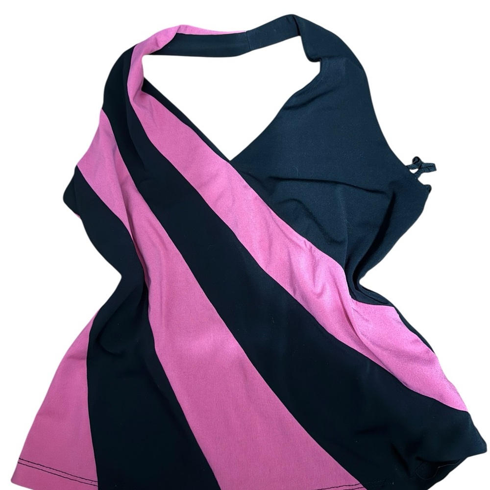Black and Pink Striped Top